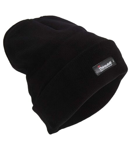 Mens Heatguard Thermal Thinsulate Winter/Ski Beanie Hat (Black) - UTHA466