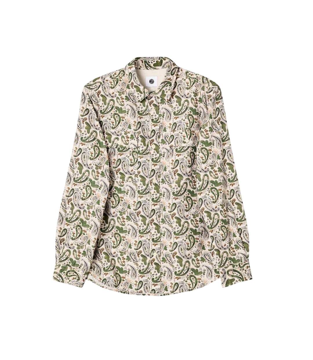 Mens Paisley Regular Button-down Shirt Stone Pretty Green-1