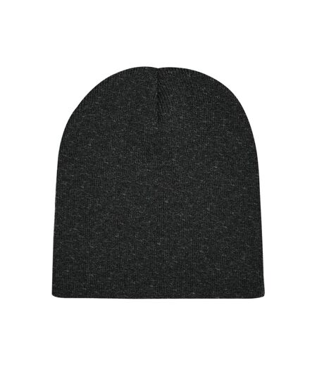 Plain basic knitted winter beanie hat charcoal Beechfield