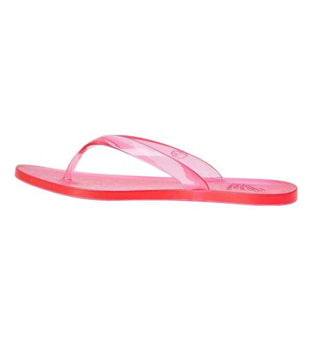 Womens/ladies Jelly Thong Strap Flip Flops Pink Ancient Greek Sandals