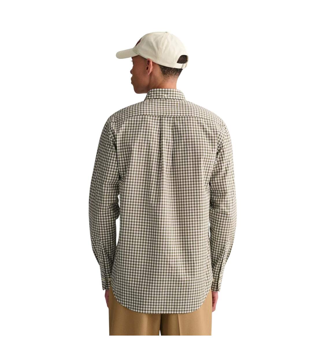 Mens Classic Gingham Check Poplin Regular Shirt Green Gant-3