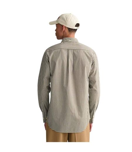 Mens Classic Gingham Check Poplin Regular Shirt Green Gant