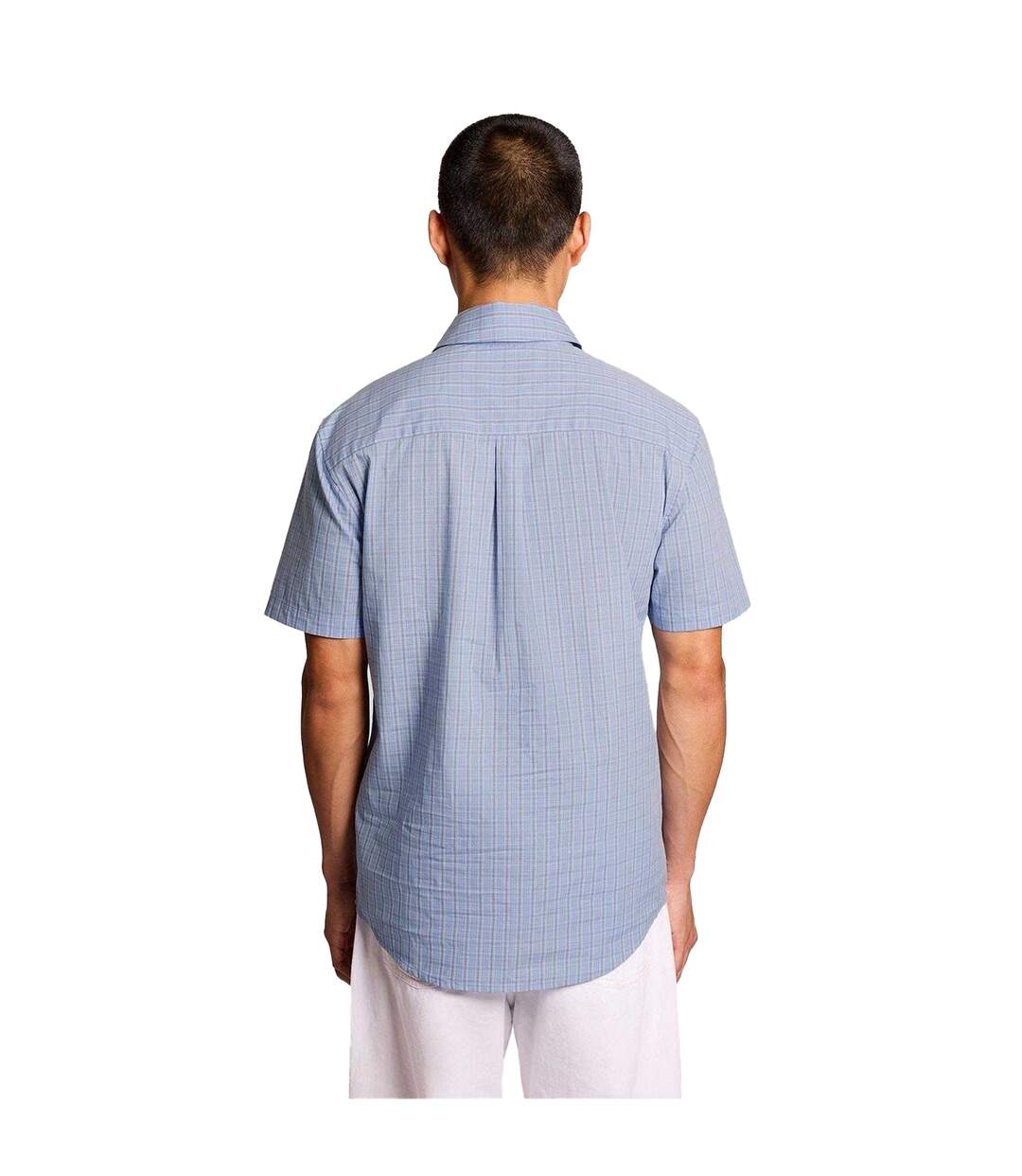 Chemise Manches Courtes Motif/style À Carreaux Homme Bleu Clair À Carreaux Lyle & Scott-3