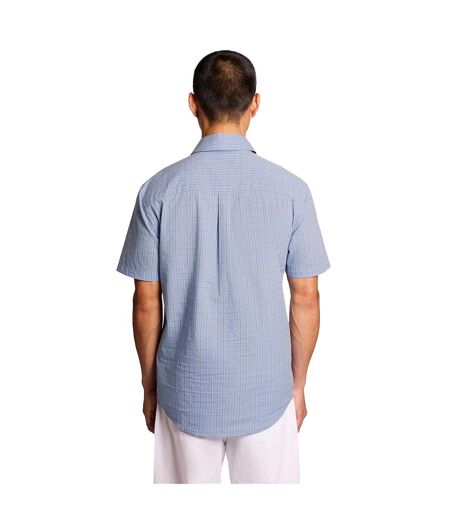 Chemise Manches Courtes Motif/style À Carreaux Homme Bleu Clair À Carreaux Lyle & Scott