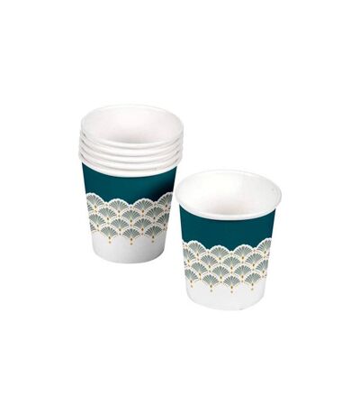 Lot de 10 Gobelets en Carton Floral Damask 23cl Blanc