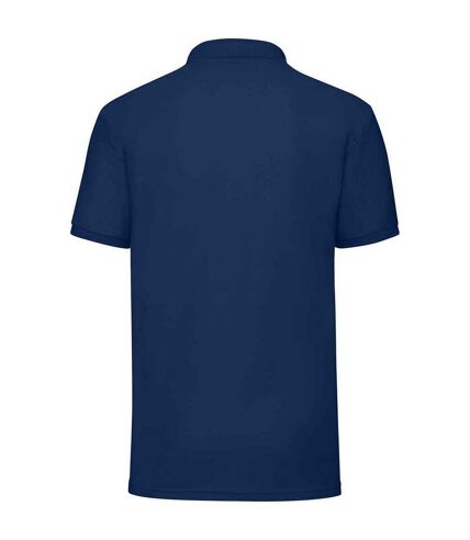 Mens pique polo shirt navy Fruit of the Loom