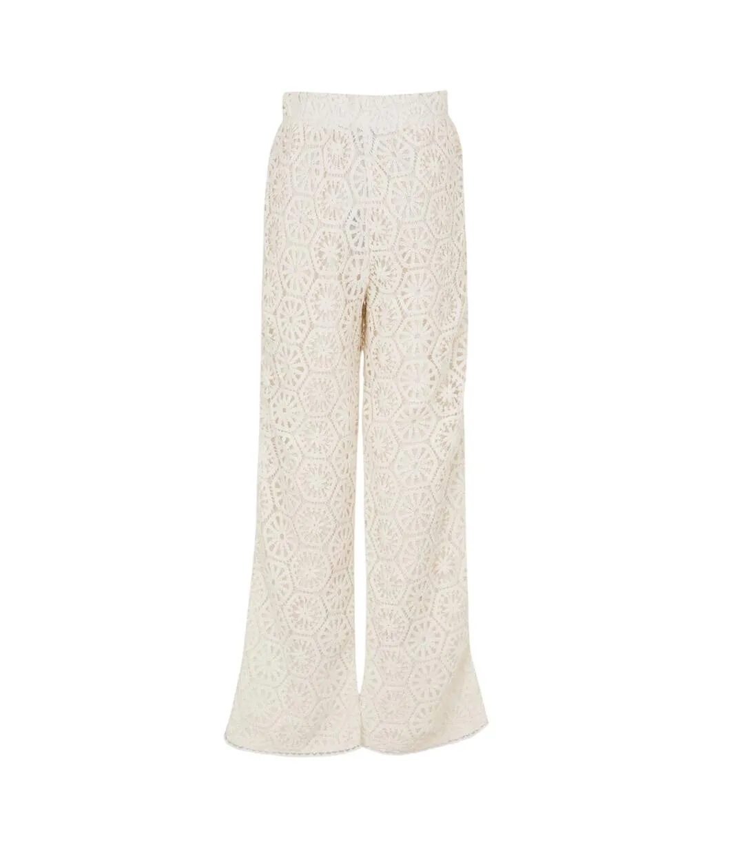 Pantalon Palazzo Femme Blanc AmyLynn-2
