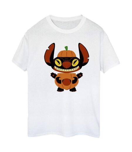 Disney Femmes/Les femmes Lilo & Stitch Pumpkin Costume Cotton Boyfriend T-Shirt (Blanc) - UTBI30526
