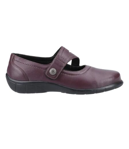 Womens/ladies Ethel Mary Janes Burgundy Fleet & Foster