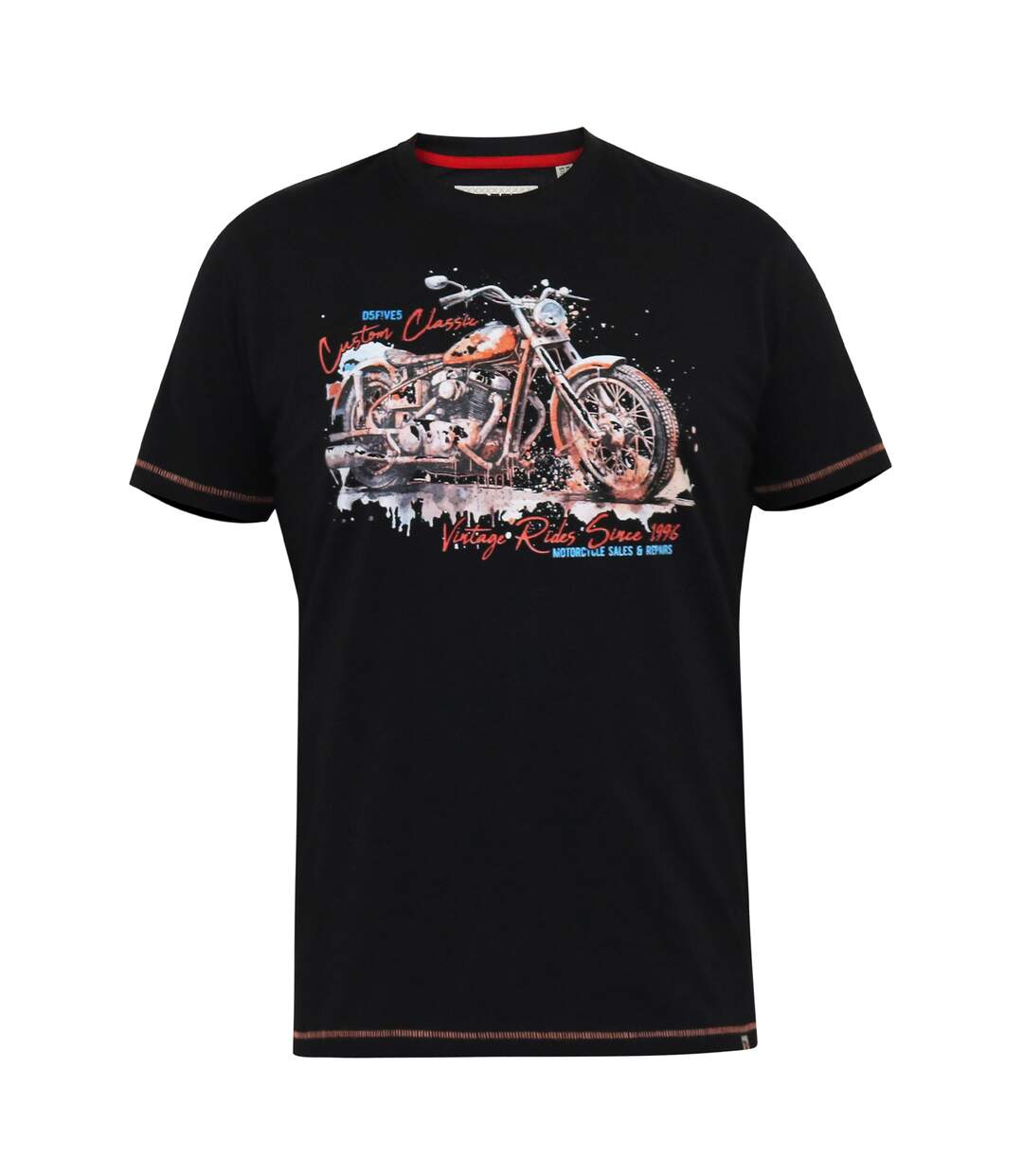 T-shirt d555 lorne homme noir délavé Duke