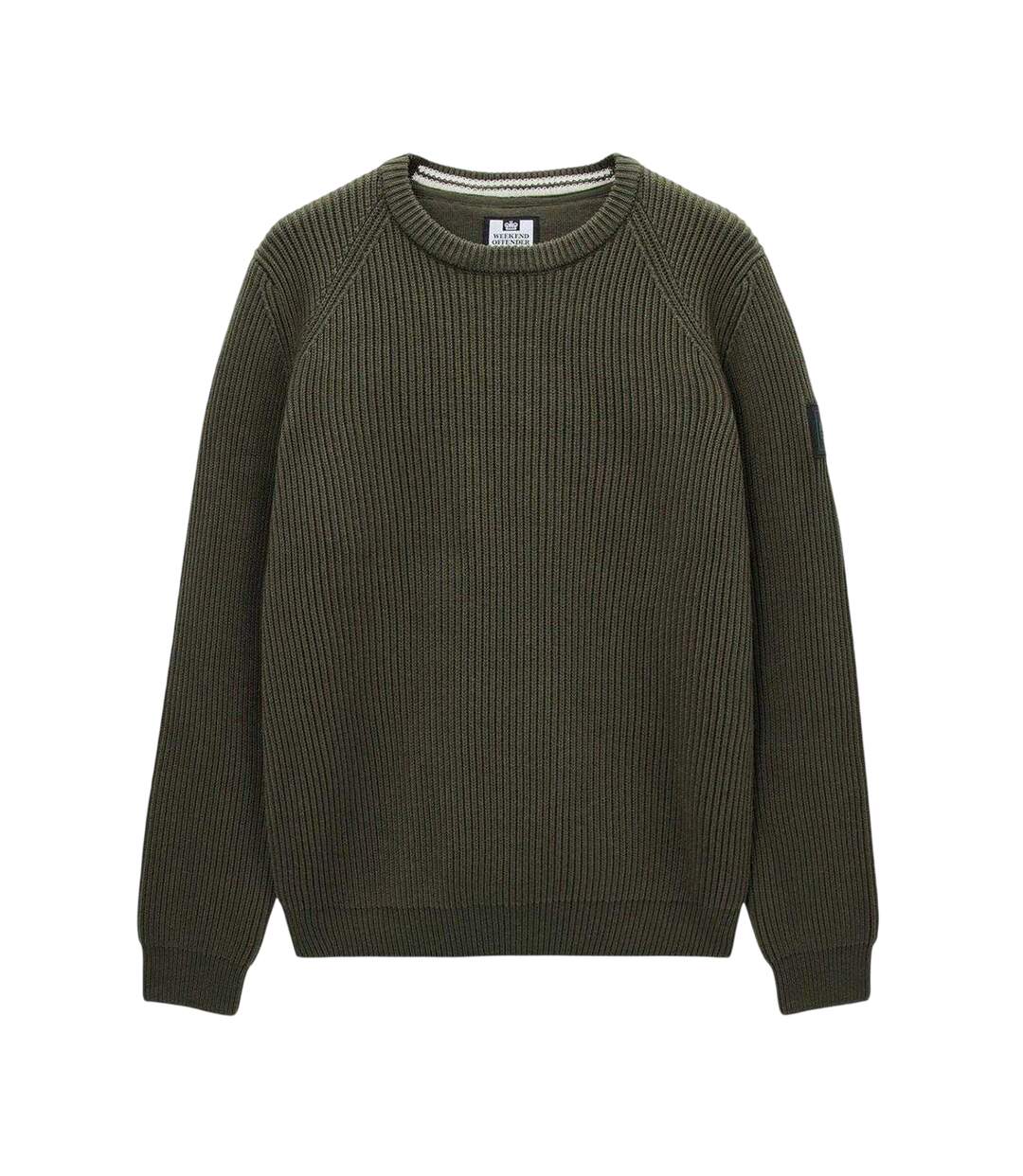 Mens Morello Rib Knit Jumper Green Weekend Offender-2