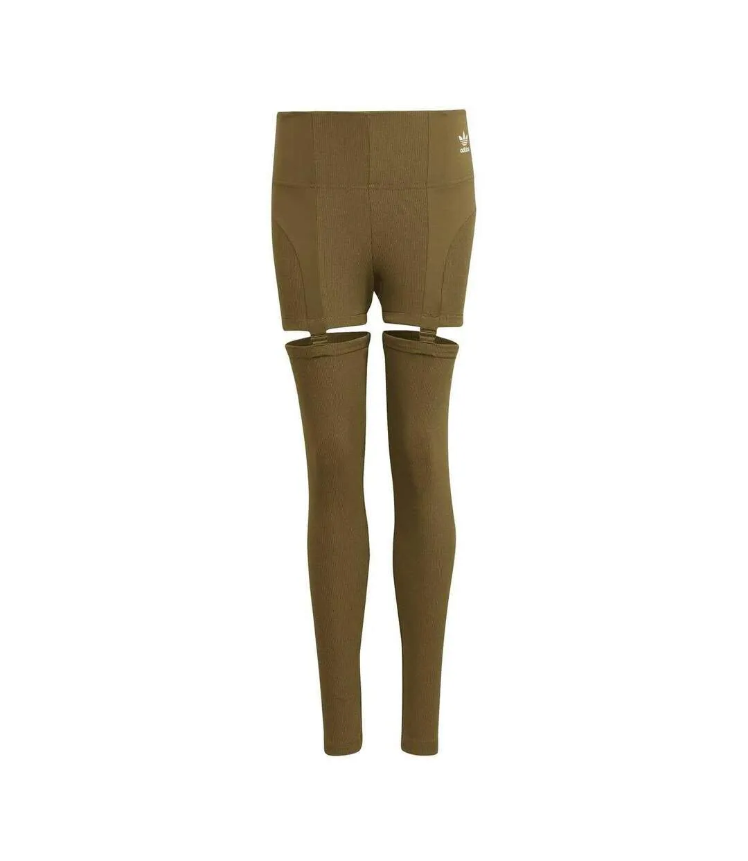 Legging Motif/style 2-en-1 Femme Vert Adidas-1