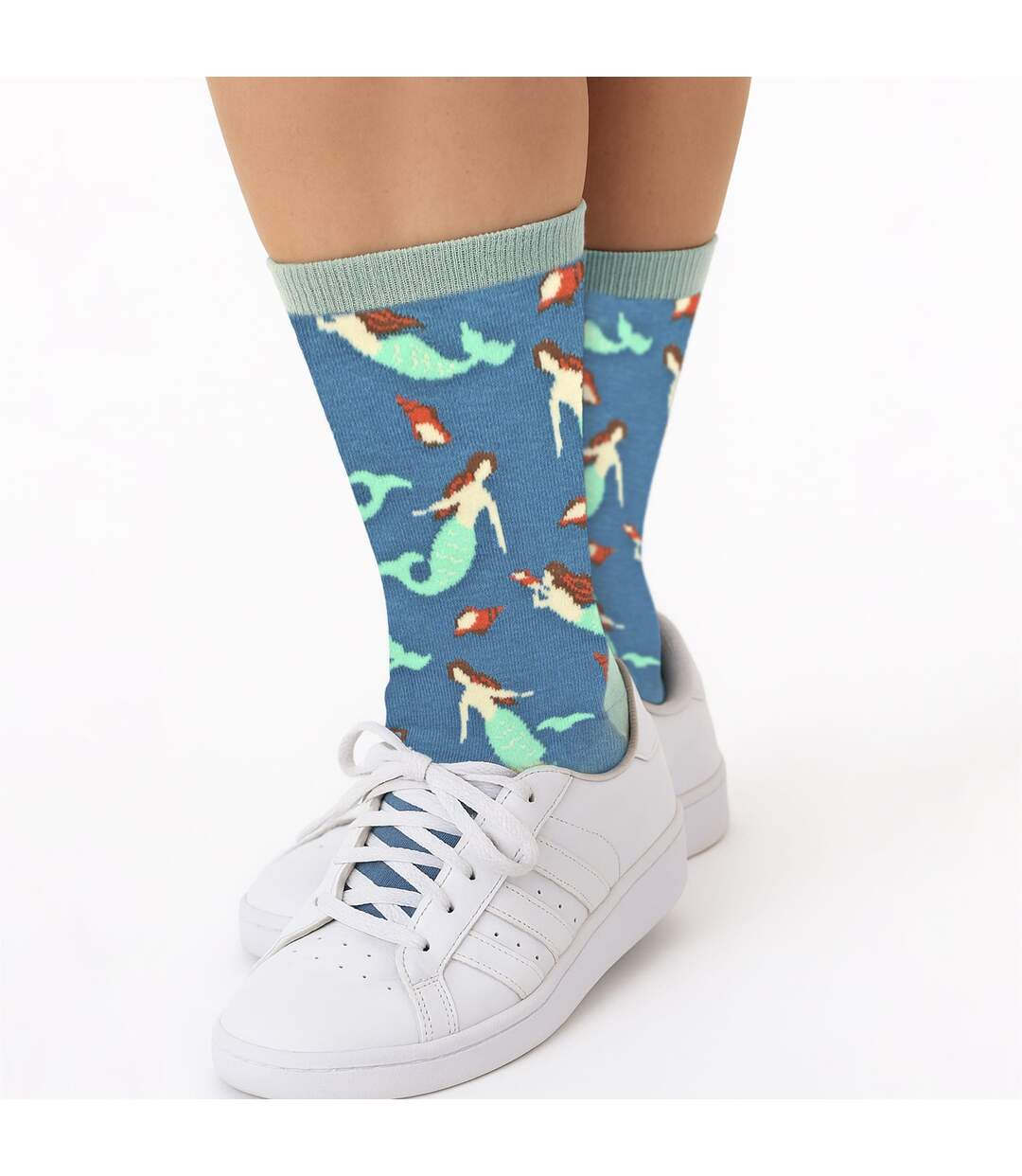 Miss Sparrow - Chaussettes Fantaisie Femme Bambou Motif Sirènes Douces-5