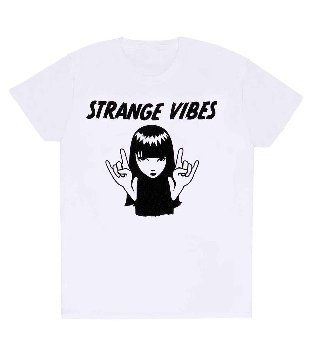 Emily The Strange - T-shirt STRANGE VIBES - Adulte (Blanc) - UTHE1684-1