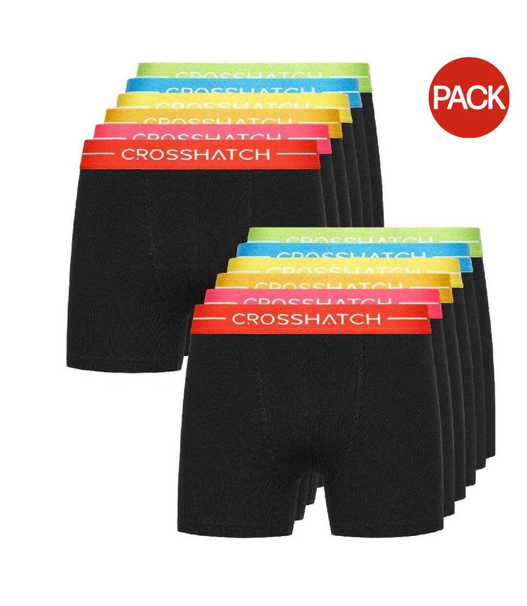 Pack Of 12  Mens Astral Logo Boxer Briefs  Black Crosshatch-1