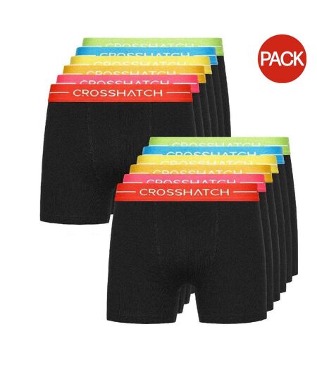 Pack Of 12  Mens Astral Logo Boxer Briefs  Black Crosshatch