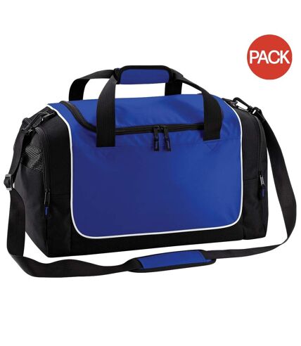 Quadra Teamwear Locker Duffel Bag (30 liters) (Pack of 2) (Bright Royal/Black/White) (One Size)