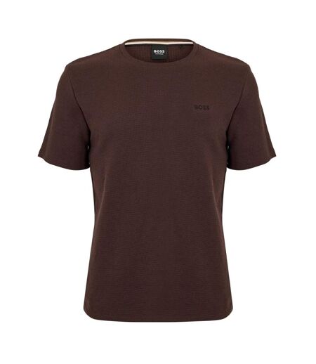 Mens Waffle Knit Pyjama Top Brown Boss
