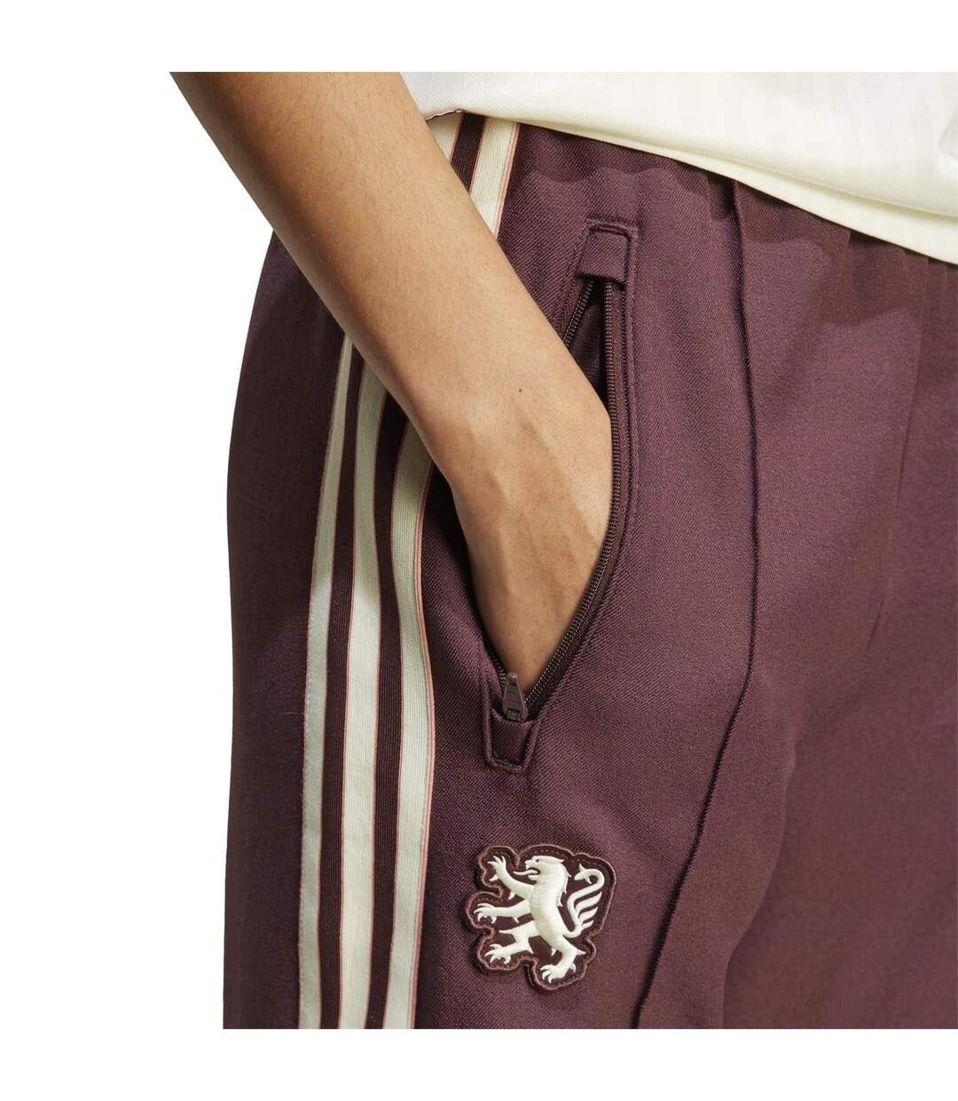 Pantalon De Survêtement Motif/style Olympique Lyonnais Terrace 2024/2025 Femme Rubis Adidas-4