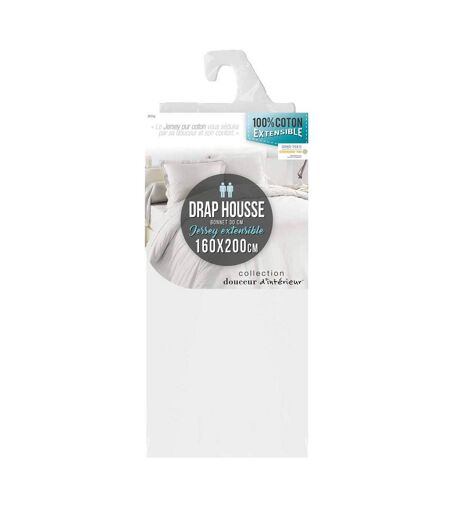 Drap Housse Jersy 160x200cm Blanc