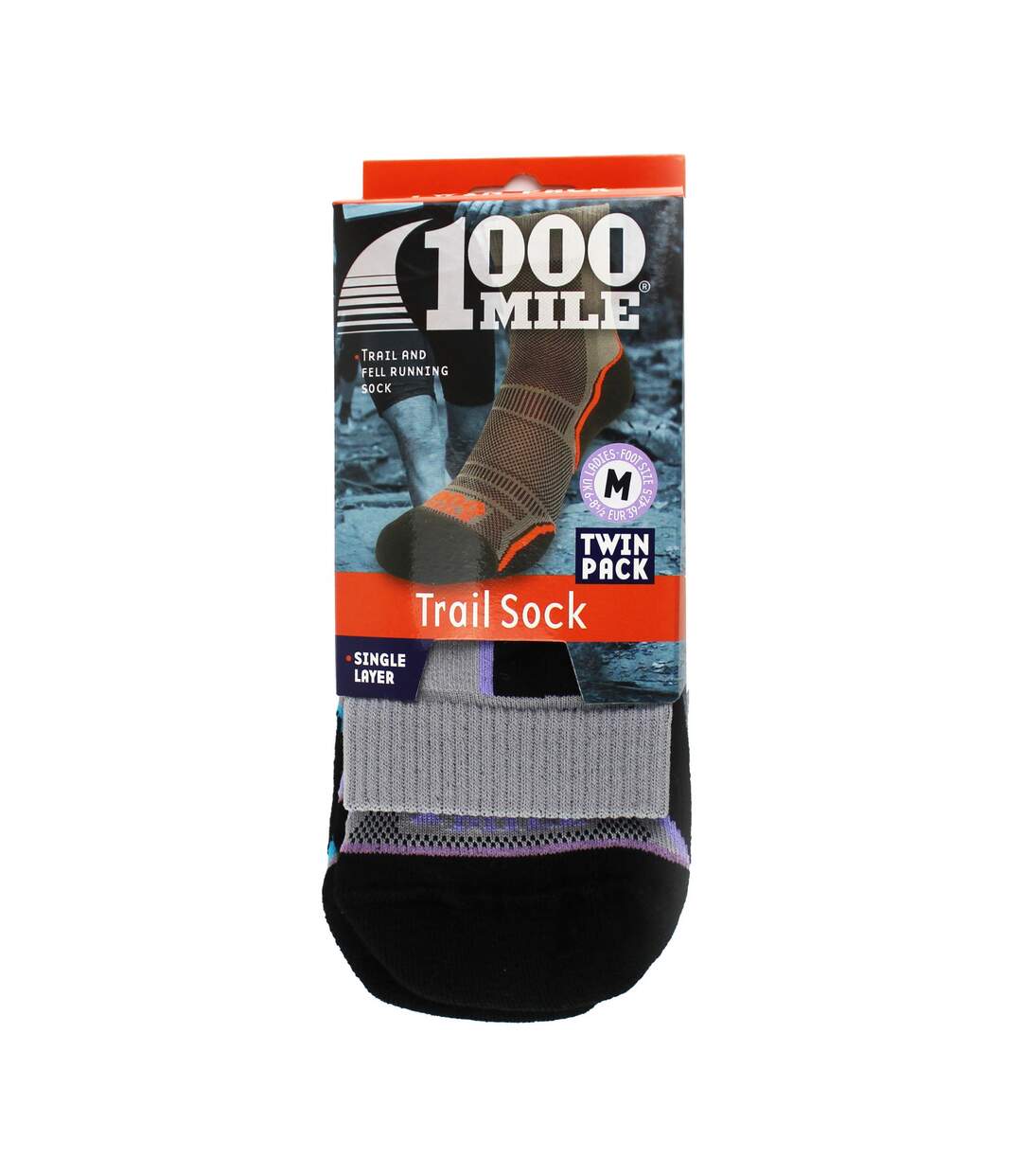 Lot de 2 chaussettes Trail monocouche pour femme-2
