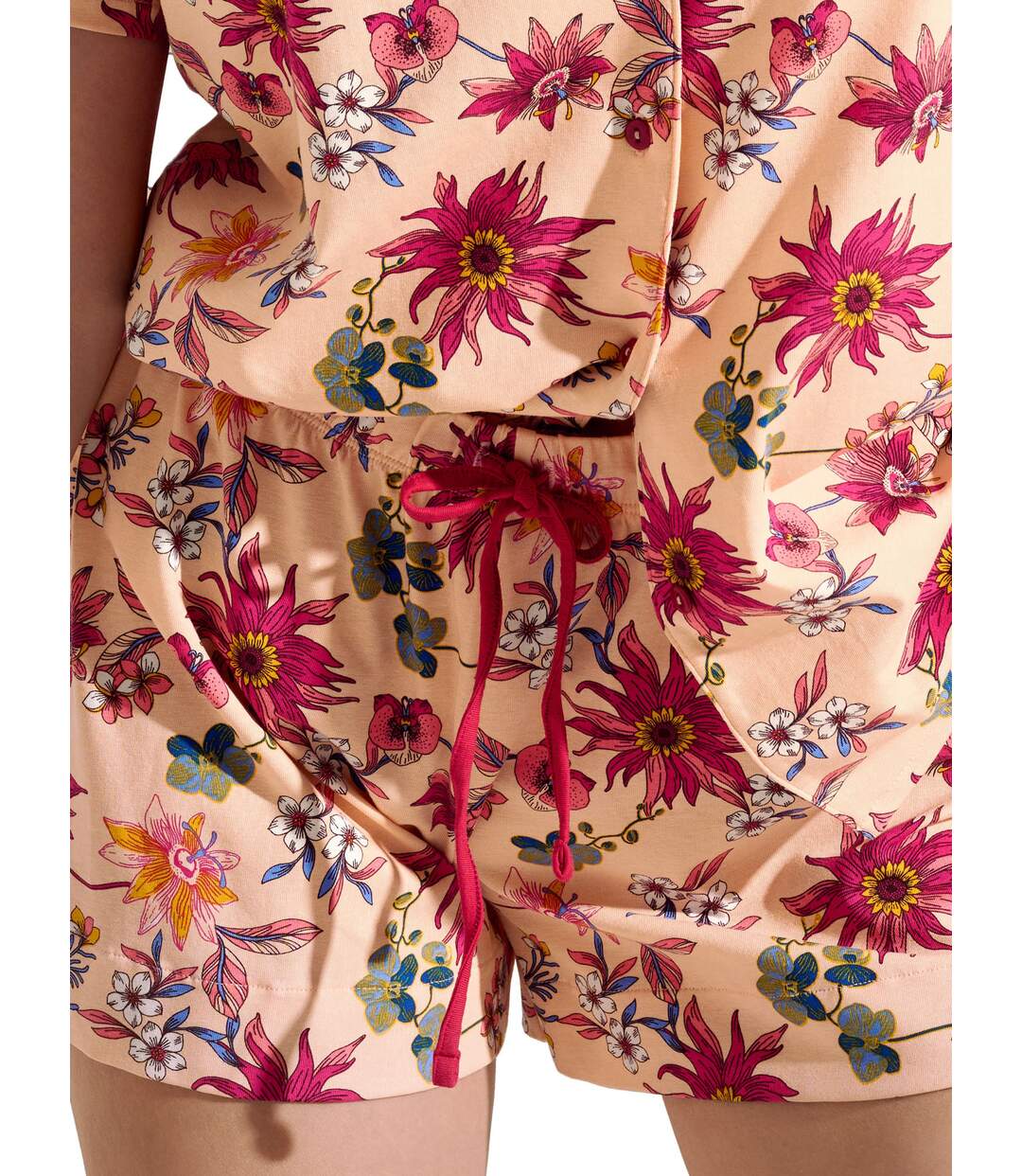 Pyjama short chemise manches courtes Flowers Lisca Cheek