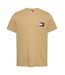 Mens Flag Crew Neck Slim T-shirt Tan Tommy Jeans-2