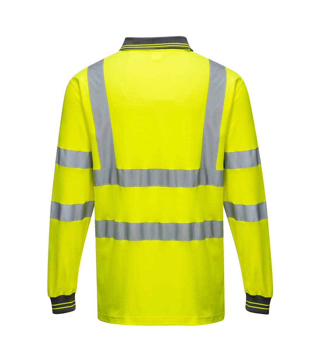 Mens s271 hi-vis long-sleeved polo shirt yellow Portwest-2