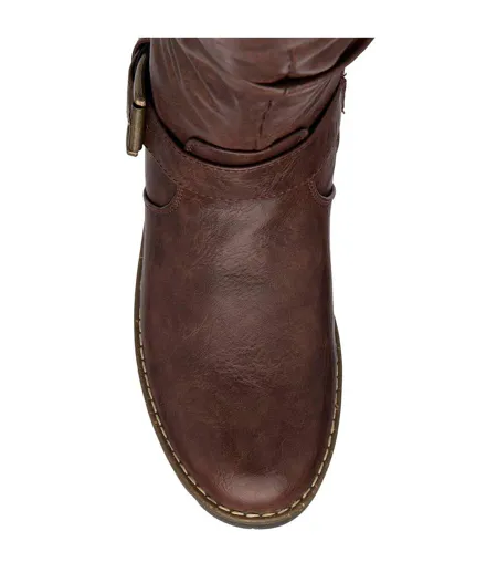 Womens/ladies Juniper Knitted Knee-high Boots Brown Lotus Shoes