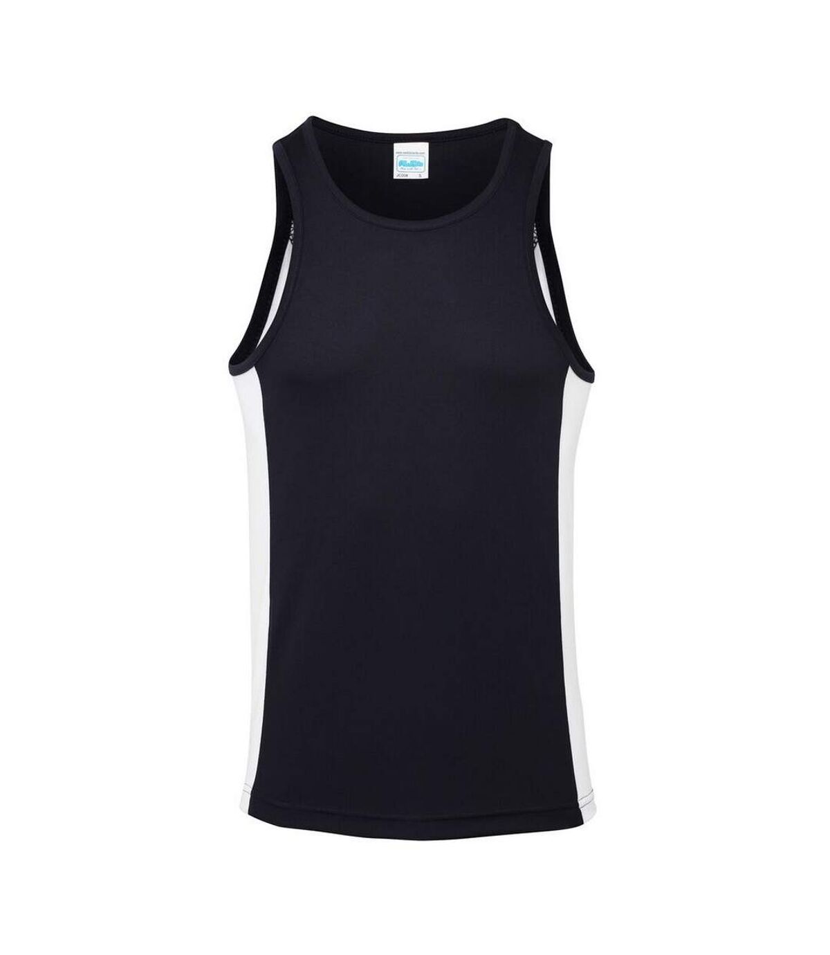AWDis Just Cool Mens Contrast Panel Sports Vest Top (French Navy/Arctic White)