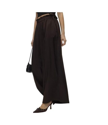 Pantalon fluide marron satiné femme vero moda charm