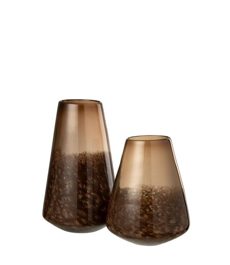 Vase Cône en Verre Lester 36cm Marron Foncé