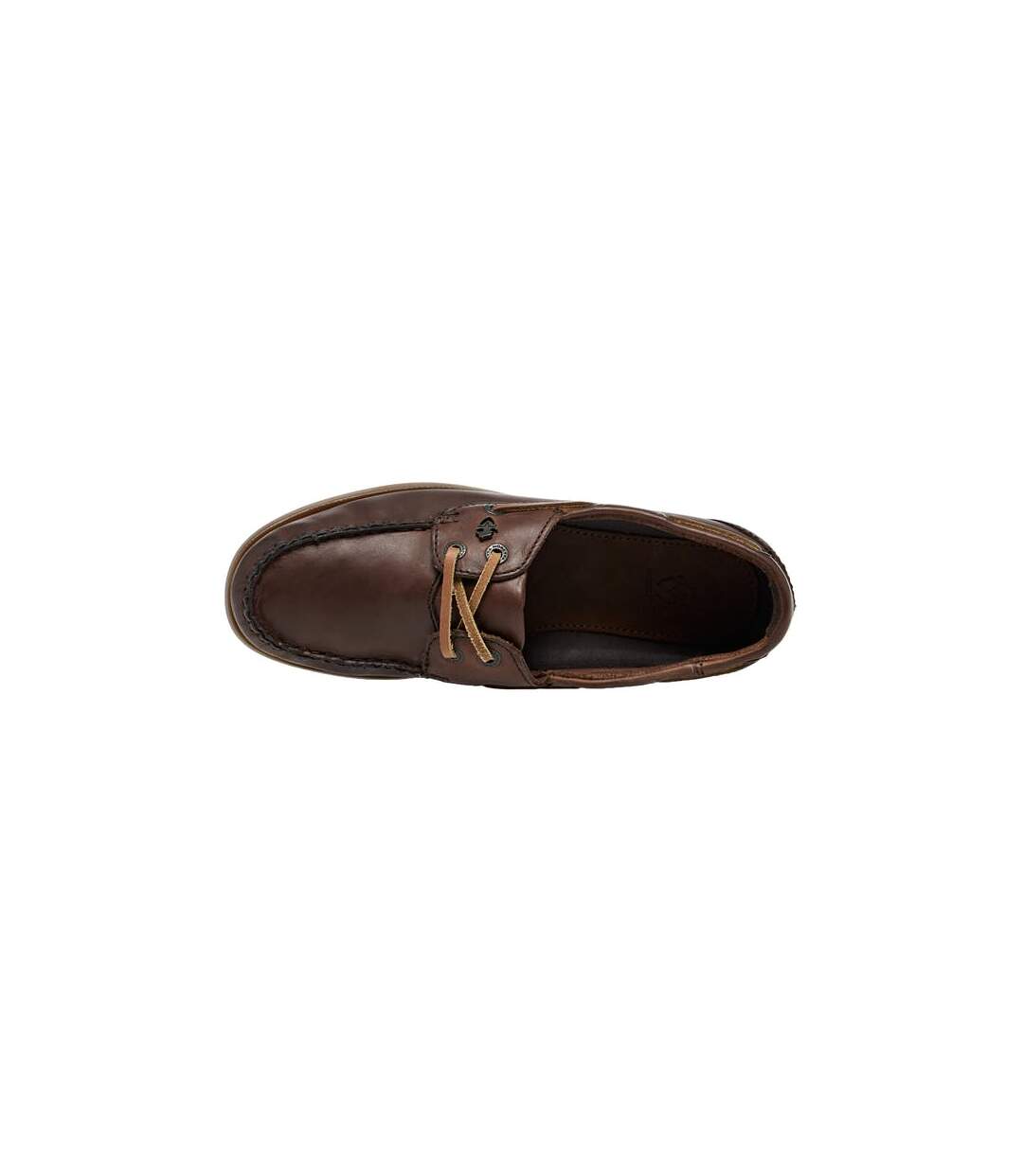Womens/ladies Avisa Leather Boat Shoes Chestnut Brown Moretta-4