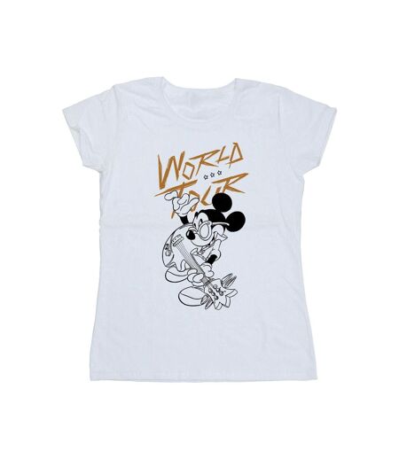 Disney T-shirt en coton Mickey Mouse World Tour Line - Femmes/Dames (Blanc) - UTBI33829