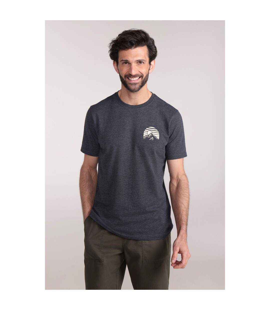 T-shirt Adventure Homme Gris Foncé Mountain Warehouse-1