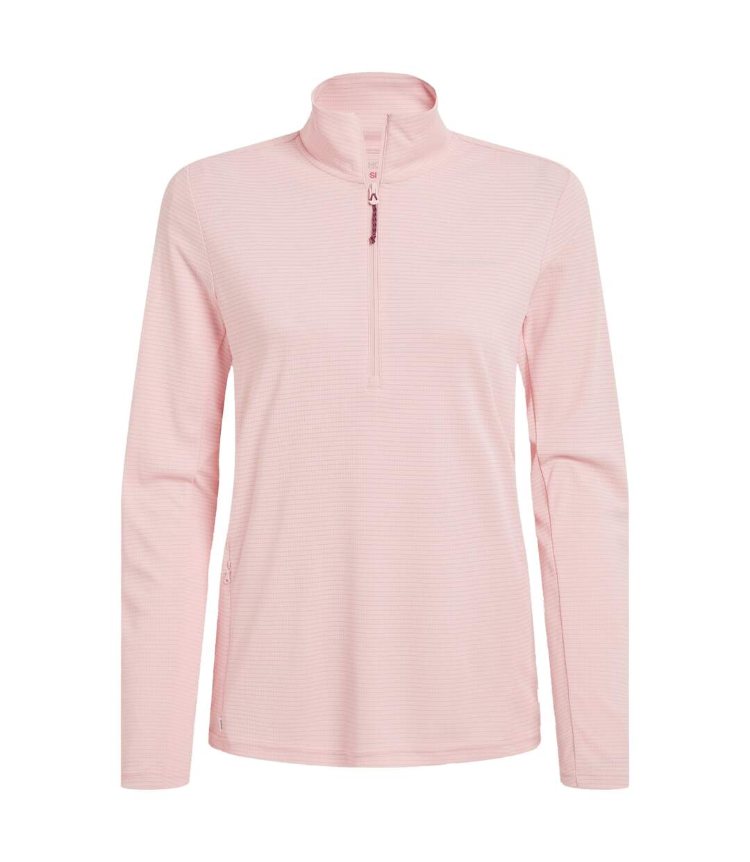 Haut Manches Longues À Col Montant Zippé Femme Rose Pâle Craghoppers-2