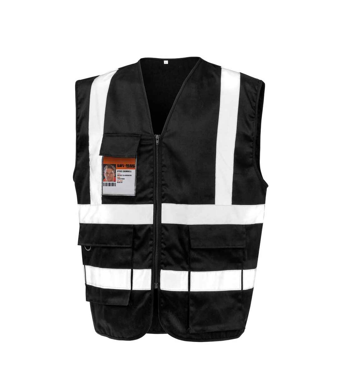 Unisex adult heavy duty security vest black SAFE-GUARD by Result