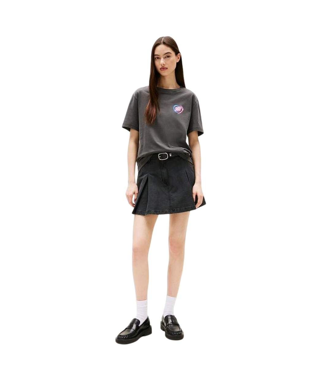 T-shirt Motif/style Cœur Néon Femme Noir Tommy Jeans-4