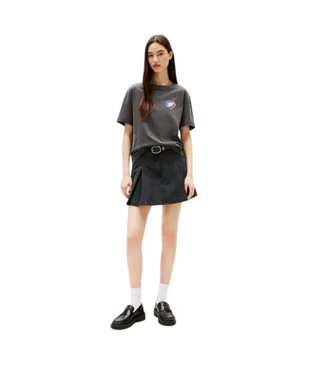 T-shirt Motif/style Cœur Néon Femme Noir Tommy Jeans