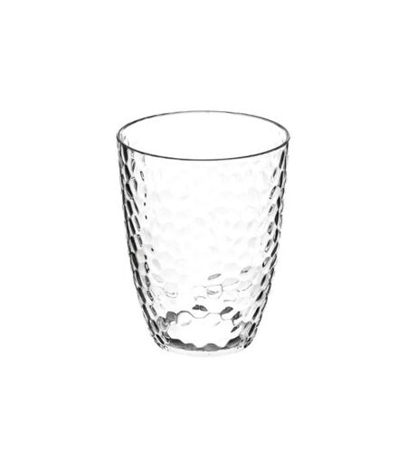 Lot de 6 Gobelets Plastique Réutilisable Martelé 38cl Transparent