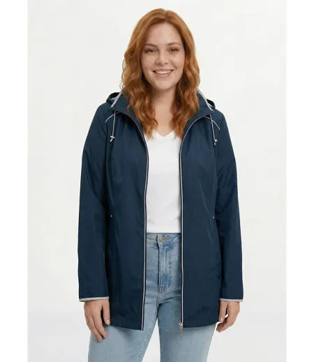 Parka courte zippée légère avec capuche