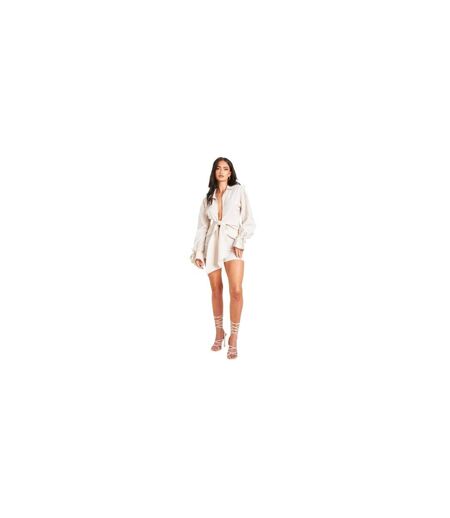 Chemise Femme Beige Missy Empire
