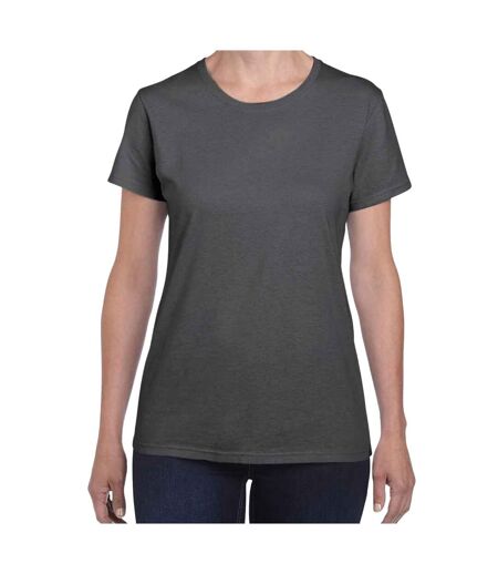 Womens/ladies Heather Cotton Heavy T-shirt Dark Heather Gildan