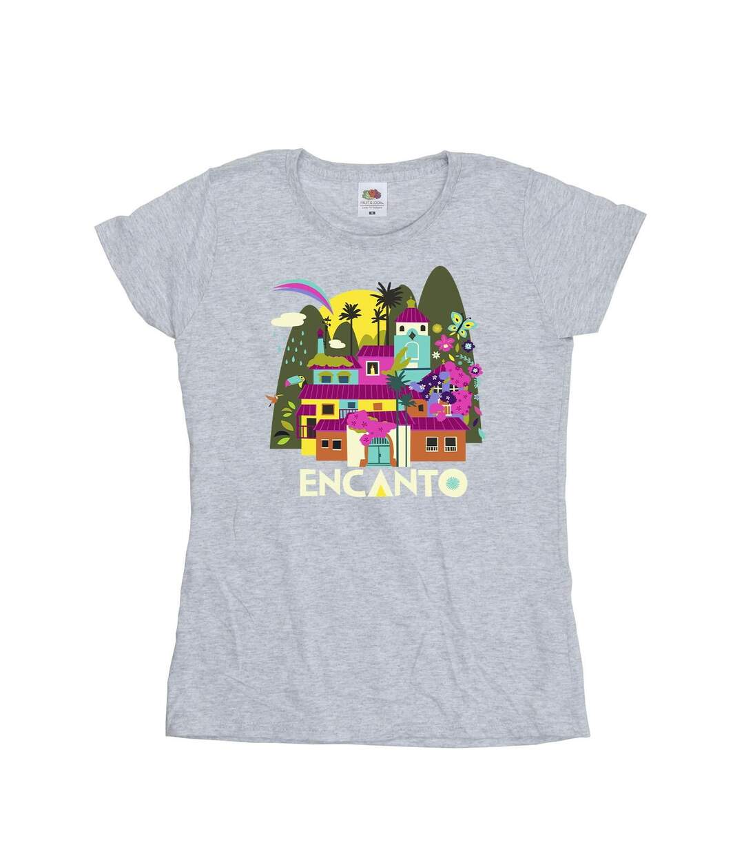Disney - T-shirt ENCANTO MANY HOUSES - Femme (Gris chiné) - UTBI19491-1