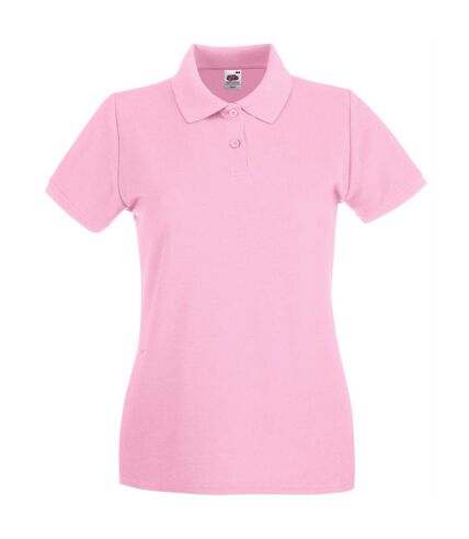 Fruit Of The Loom Ladies Lady-Fit Premium Short Sleeve Polo Shirt (Light Pink)