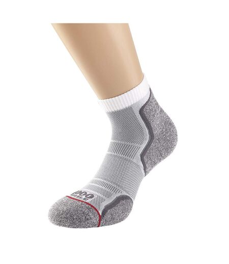 Womens/ladies run ankle socks white/grey 1000 Mile