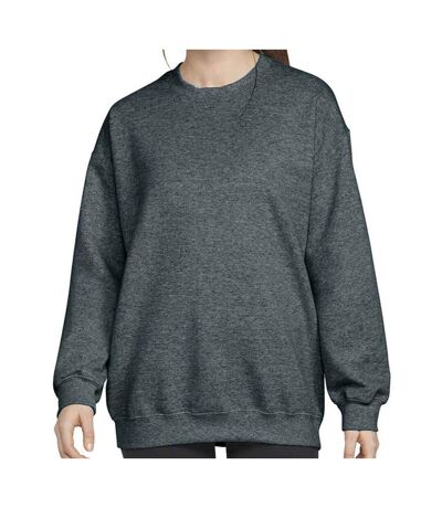 Gildan Mens Heather Crew Neck Sweatshirt (Dark Heather)