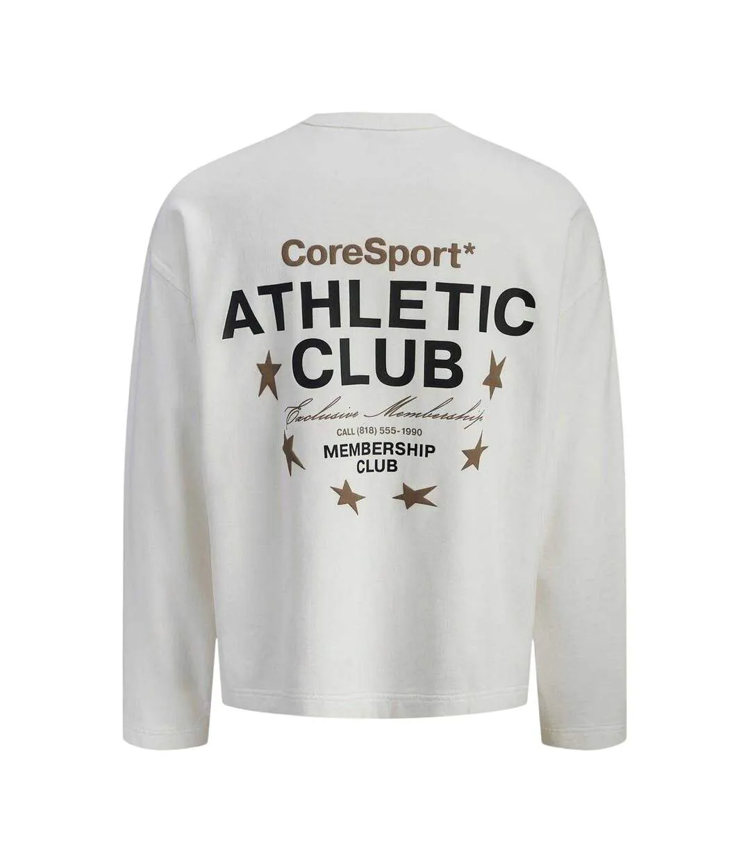 Mens Athletic Club Ribbed Back Print Sweatshirt Cloud Dancer Jack And Jones-2