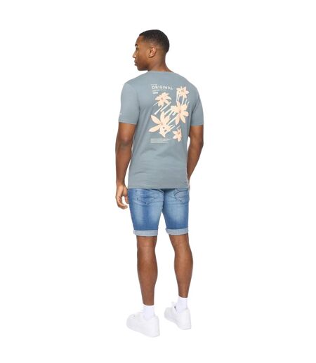 Mens flowers t-shirt blue Crosshatch