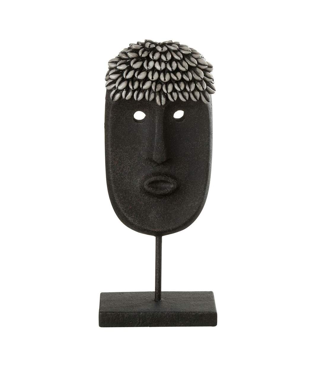 Statue Déco Masque Ethnique 34cm Noir-1